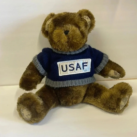 USAF Brown Stuffed Sweater Bear - Picture 1 of 11